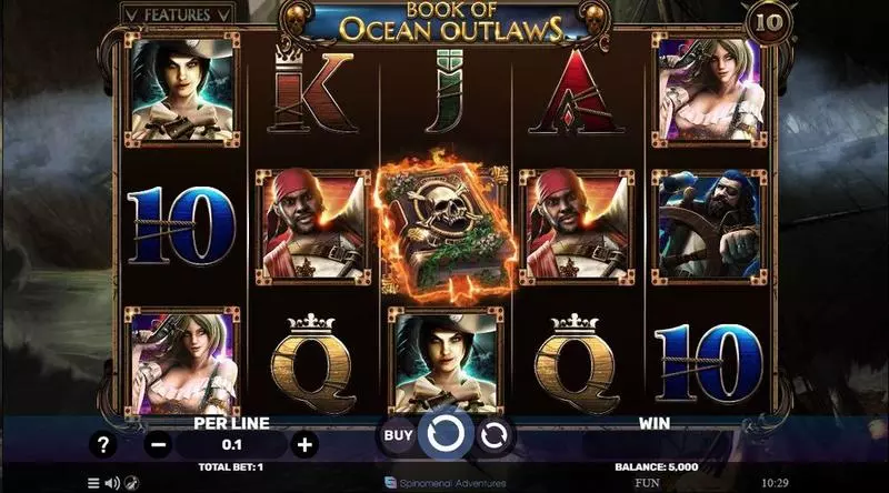Main Screen Reels - Book Of Ocean Outlaws Spinomenal Slots Game