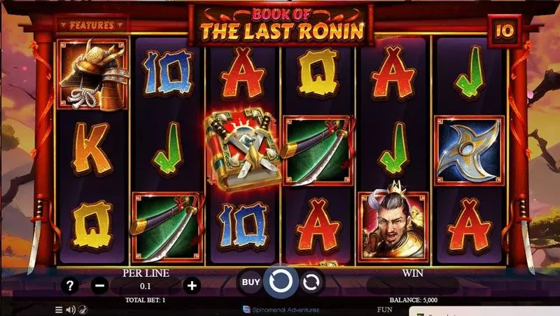 Main Screen Reels - Book Of The Last Ronin Spinomenal Slots Game