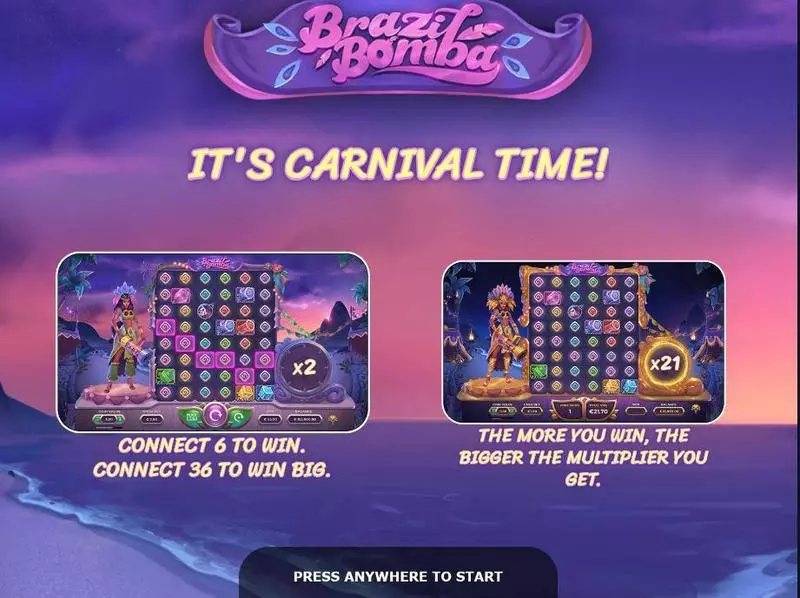 Info and Rules - Brazil Bomba Yggdrasil Slots Game