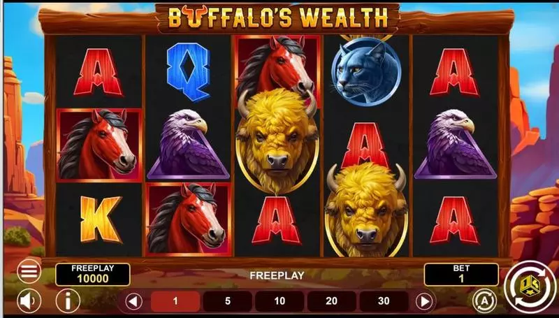 Main Screen Reels - BUFFALO’S WEALTH 1Spin4Win Slots Game