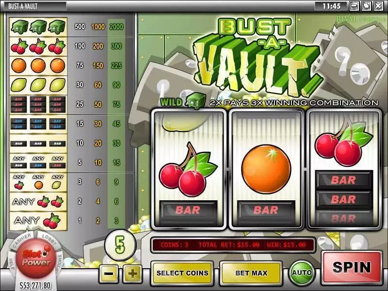 Main Screen Reels - Bust-A-Vault Rival Slots Game