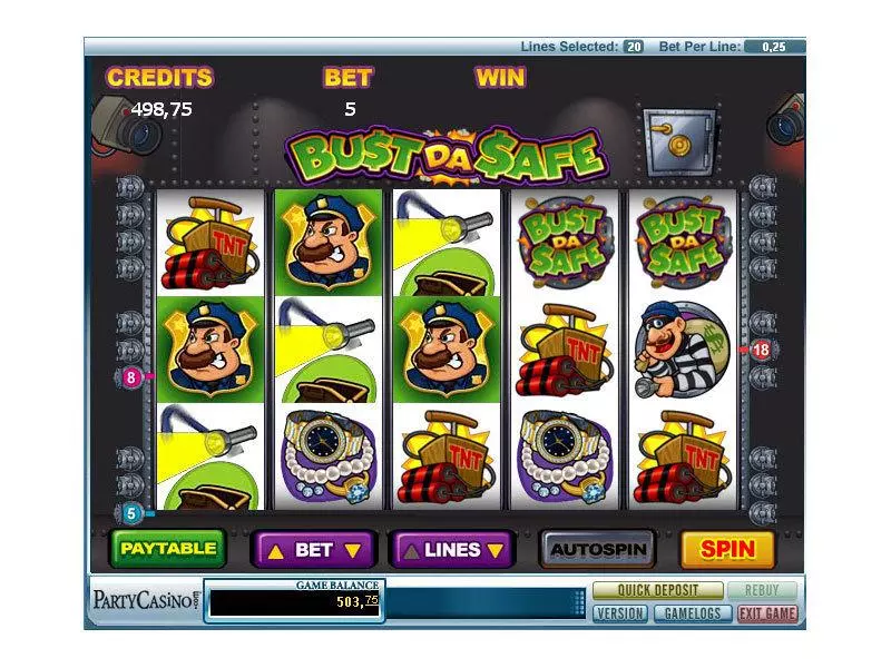 Main Screen Reels - Bust Da Safe bwin.party Slots Game
