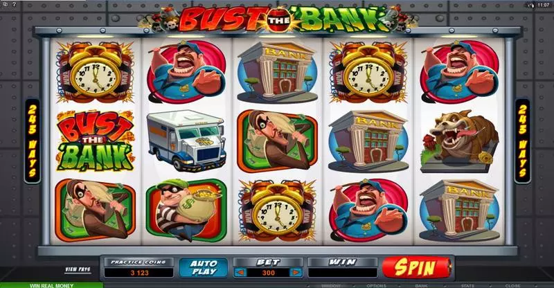 Main Screen Reels - Bust the Bank Microgaming Slots Game