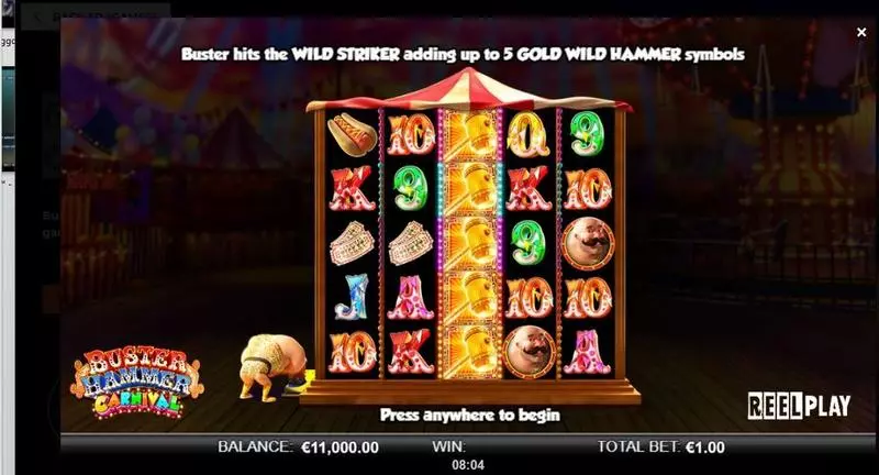Info and Rules - Buster Hammer Carnival ReelPlay Slots Game