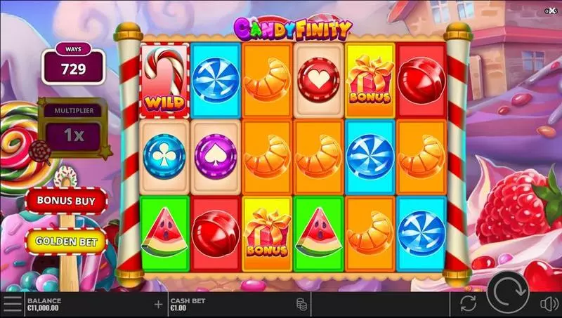 Main Screen Reels - Candyfinity Yggdrasil Slots Game