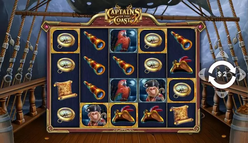 Main Screen Reels - Captains of the Coast 2 Wizard Games Slots Game