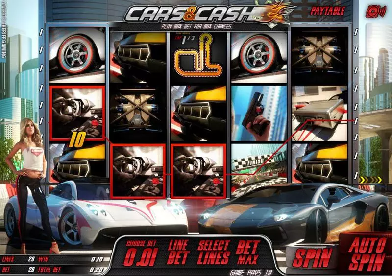 Main Screen Reels - Cars & Ca$h Sheriff Gaming Slots Game