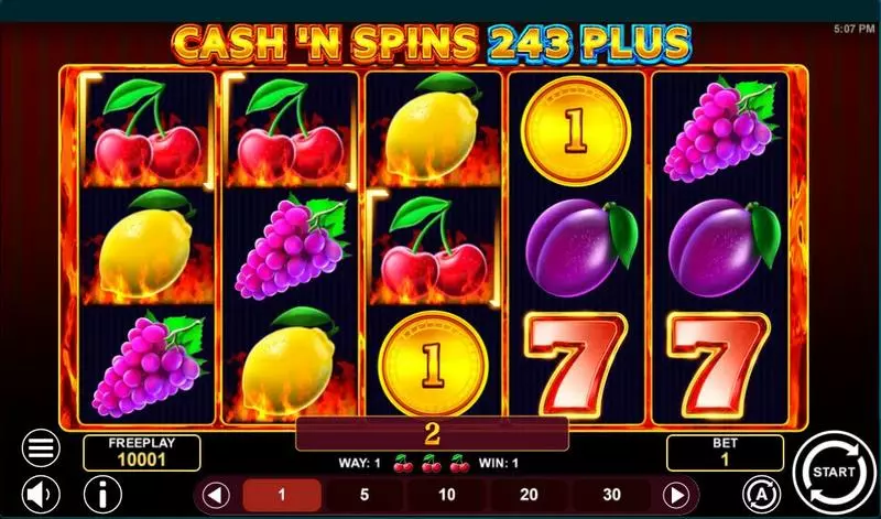 Main Screen Reels - Cash'n Spins 243 Plus 1Spin4Win Slots Game