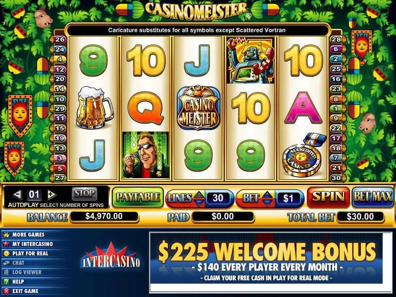 Main Screen Reels - CasinoMeister CryptoLogic Slots Game