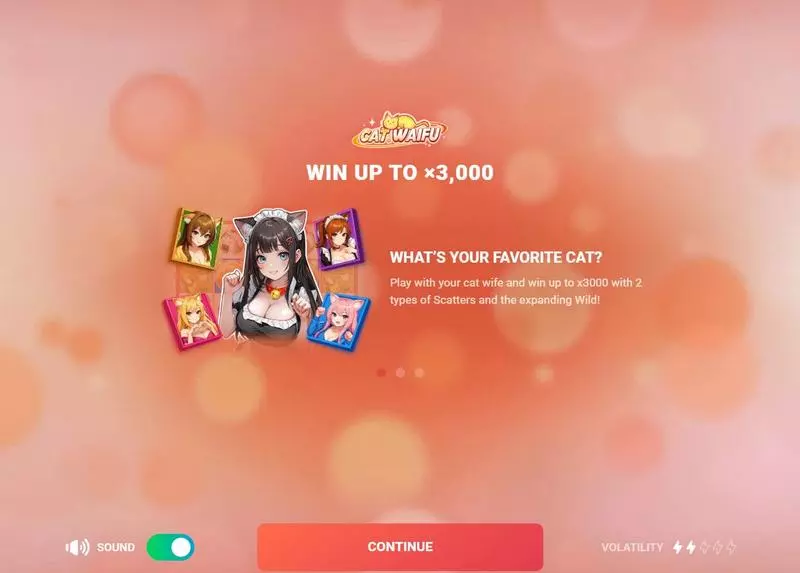 Introduction Screen - Cat Waifu TrueLab Games Slots Game