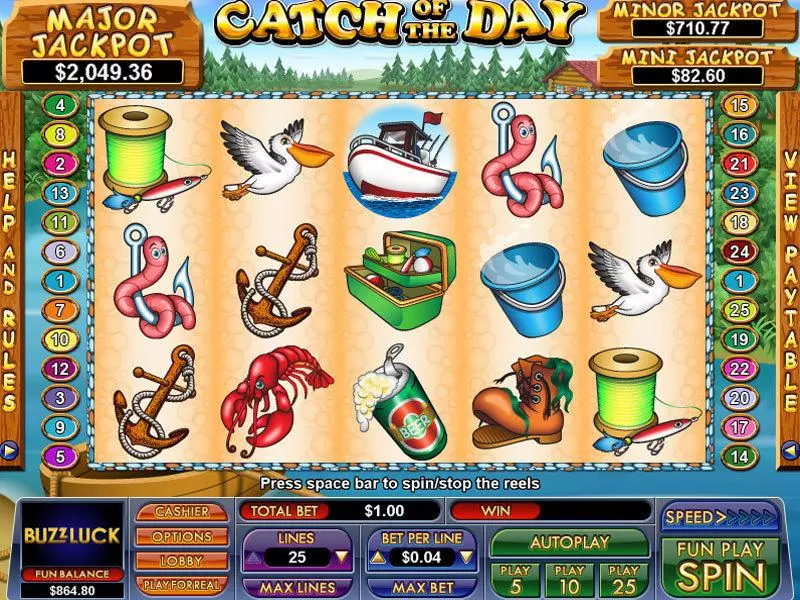Main Screen Reels - Catch Of The Day NuWorks Slots Game
