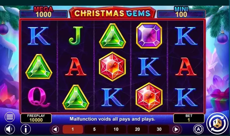 Main Screen Reels - Christmas Gems Hold And Win 1Spin4Win Slots Game