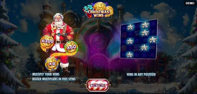 Info and Rules - Christmas Wins Red Rake Gaming Slots Game