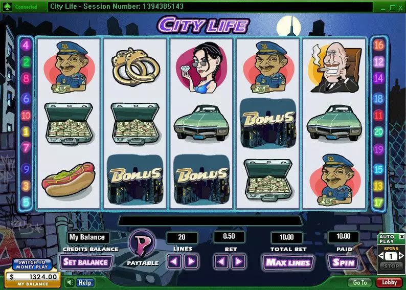 Main Screen Reels - City Life 888 Slots Game