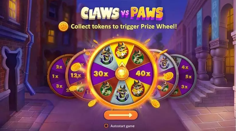 Wheel of prizes - Claws vs Paws Playson Slots Game