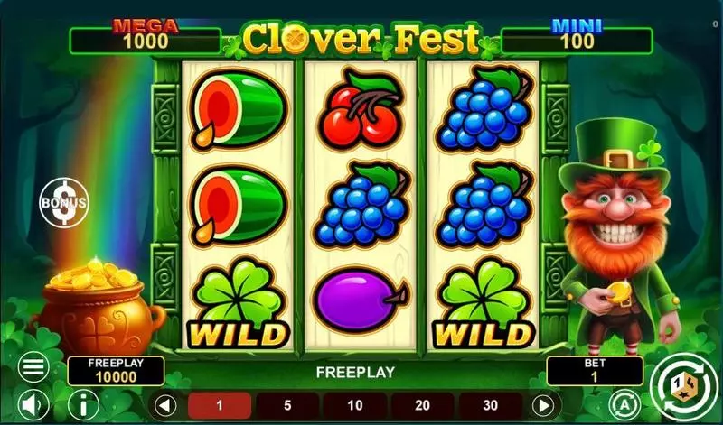 Main Screen Reels - Clover Fest Hold And Win 1Spin4Win Slots Game