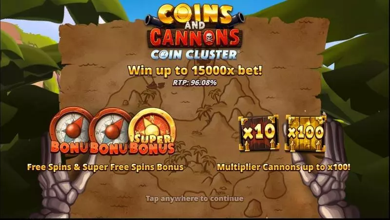 Introduction Screen - Coins and Cannons Slotmill Slots Game