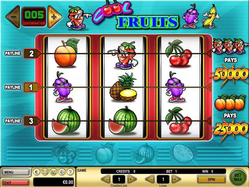 Main Screen Reels - Cool Fruits GTECH Slots Game