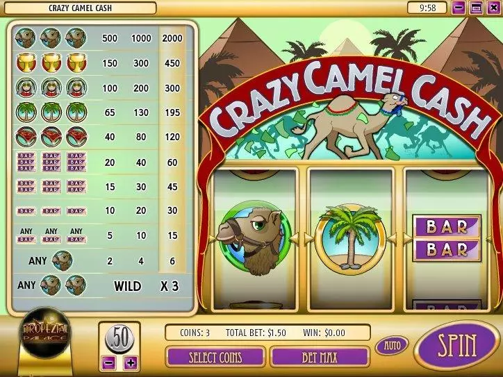 Main Screen Reels - Crazy Camel Cash Rival Slots Game