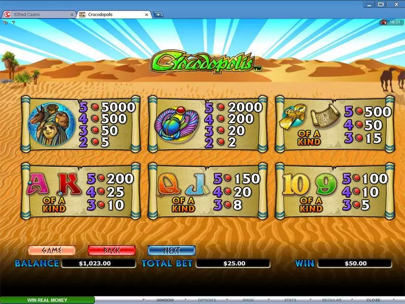 Info and Rules - Crocodopolis Microgaming Slots Game