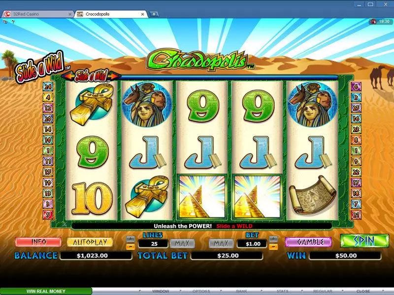 Main Screen Reels - Crocodopolis Microgaming Slots Game