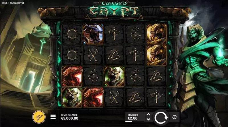 Main Screen Reels - Cursed Crypt Hacksaw Gaming Slots Game