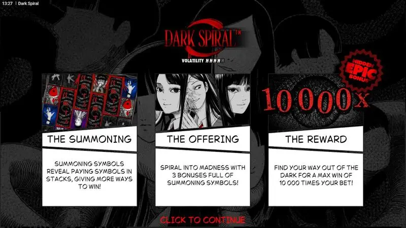 Info and Rules - Dark Spiral Hacksaw Gaming Slots Game