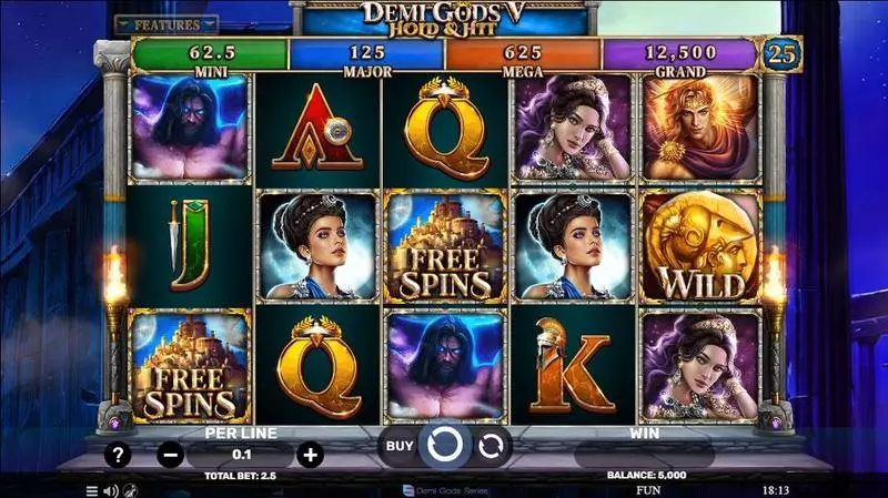 Main Screen Reels - Demi Gods V – Hold and Hit Spinomenal Slots Game