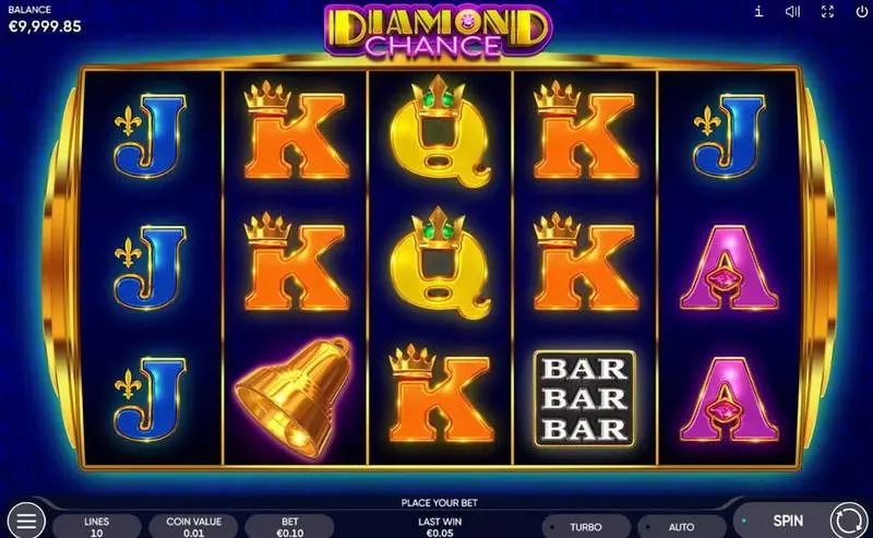 Main Screen Reels - Diamond Chance Endorphina Slots Game