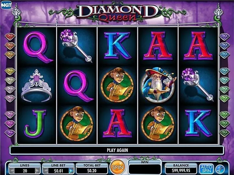 Introduction Screen - Diamond Queen IGT Slots Game