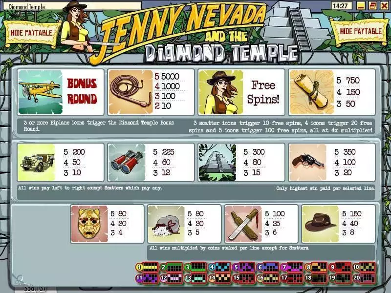 Info and Rules - Diamond Temple Rival Slots Game