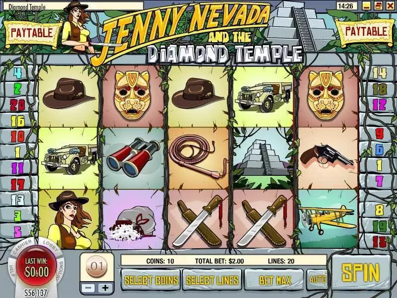 Main Screen Reels - Diamond Temple Rival Slots Game
