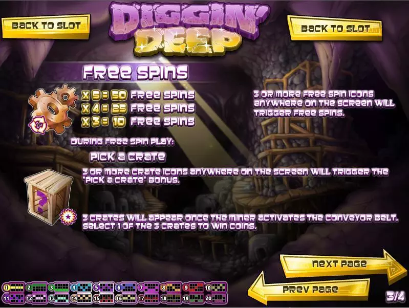 Info and Rules - Diggin Deep Rival Slots Game