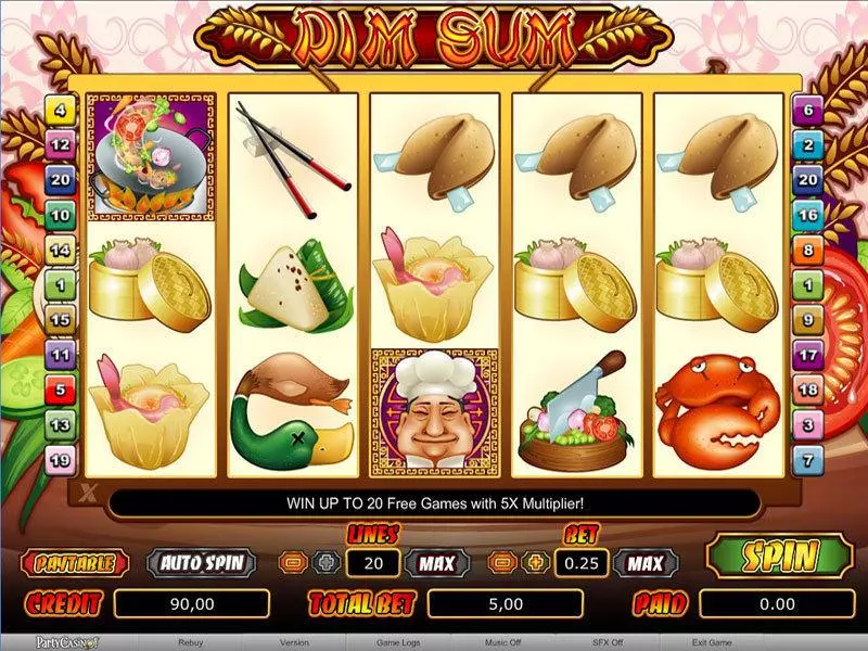 Main Screen Reels - Dim Sum bwin.party Slots Game