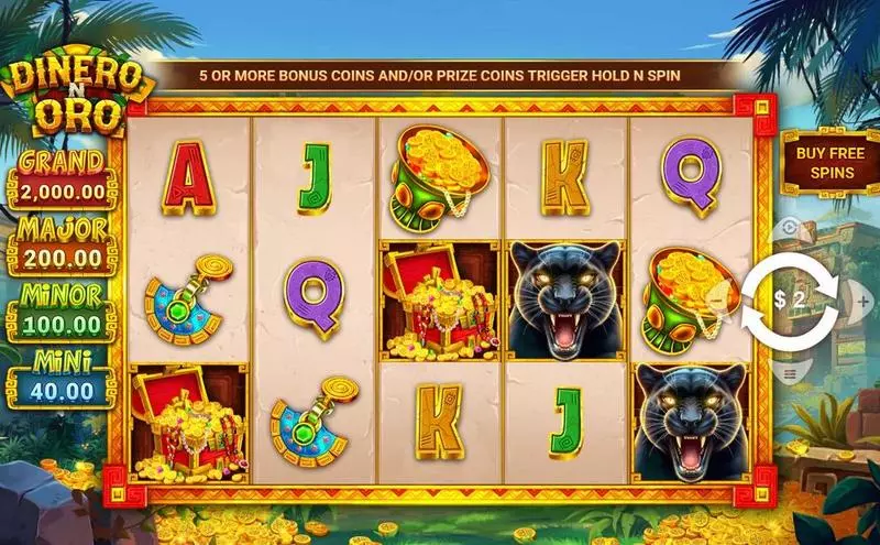 Main Screen Reels - Dinero N Oro Wizard Games Slots Game