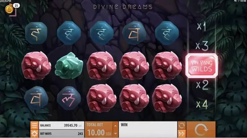 Main Screen Reels - Divine Dreams Quickspin Slots Game