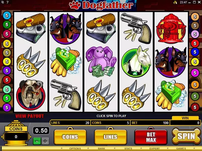 Main Screen Reels - Dogfather Microgaming Slots Game