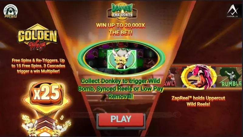Introduction Screen - DonKey & the GOATs AvatarUX Slots Game