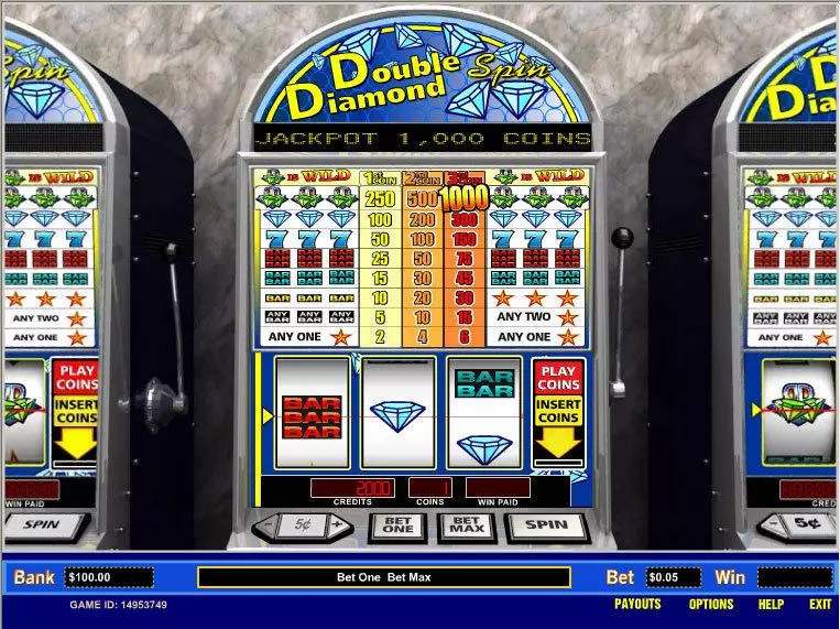 Main Screen Reels - Double Diamond Spin 1 Line Parlay Slots Game