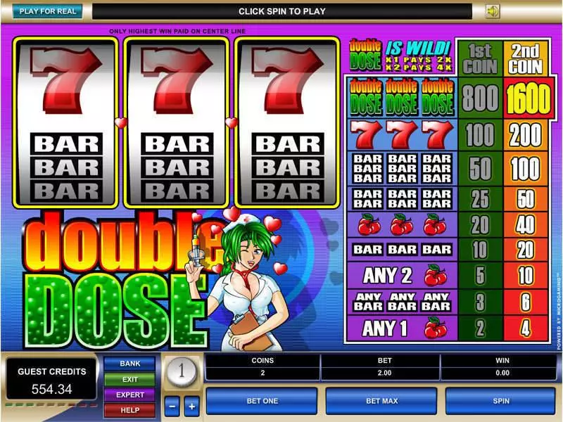 Main Screen Reels - Double Dose Microgaming Slots Game