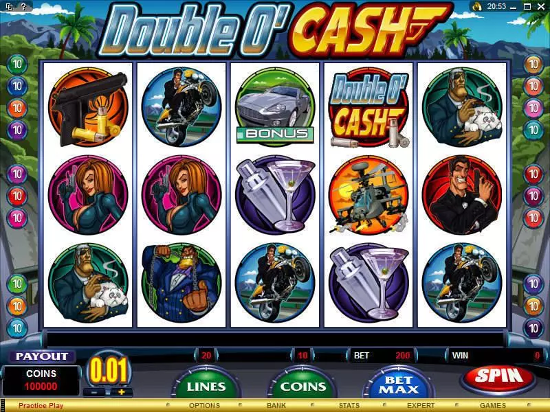 Main Screen Reels - Double O'Cash Microgaming Slots Game