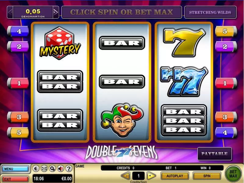 Main Screen Reels - Double Sevens GTECH Slots Game