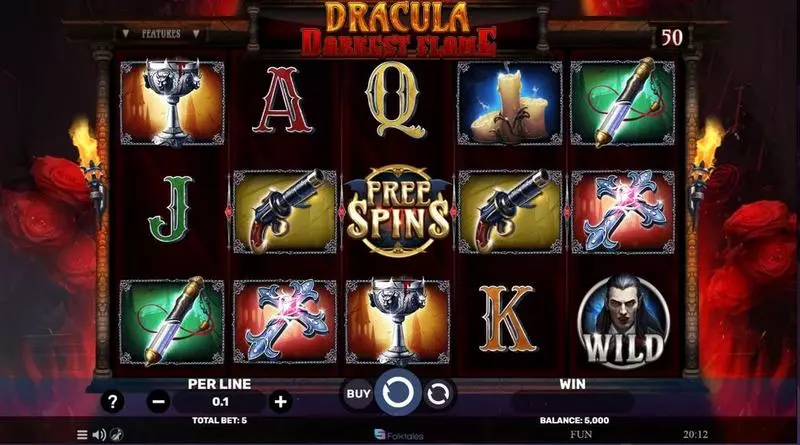 Main Screen Reels - Dracula – Darkest Flame Spinomenal Slots Game