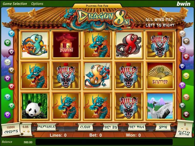 Main Screen Reels - Dragon 8s Amaya Slots Game