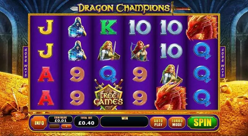 Main Screen Reels - Dragon Champions PlayTech Slots Game