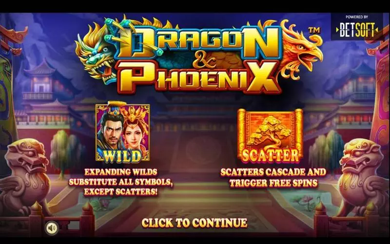 Info and Rules - Dragon & Phoenix BetSoft Slots Game
