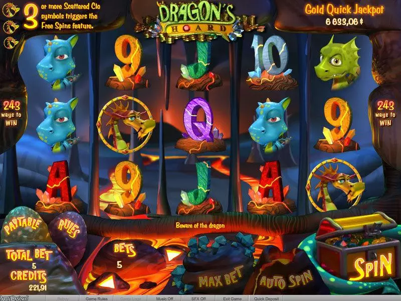 Main Screen Reels - Dragon's Hoard bwin.party Slots Game
