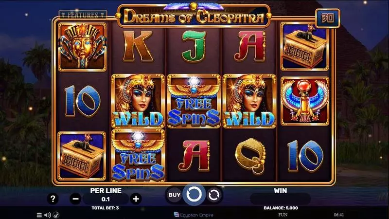 Main Screen Reels - Dreams Of Cleopatra Spinomenal Slots Game