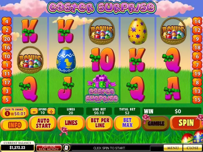 Main Screen Reels - Easter Surprise PlayTech Slots Game