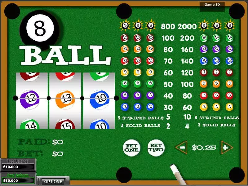 Main Screen Reels - Eight Ball DGS Slots Game